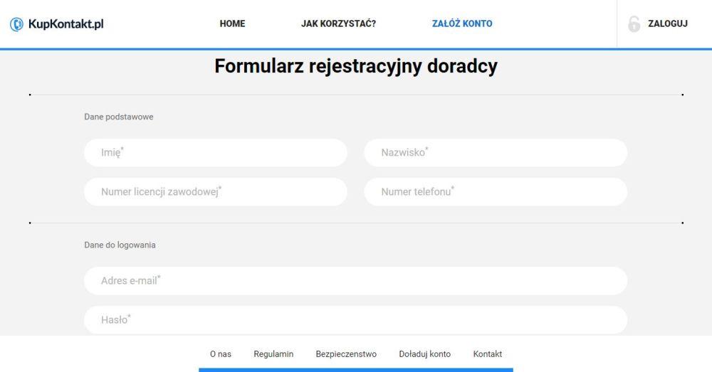 rejestracja na kupkontakt.pl